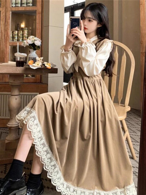 공주풍 경성시대 개화기의상 골덴 벨벳 개화기옷의류 롱치마 겨울 가을 개화기