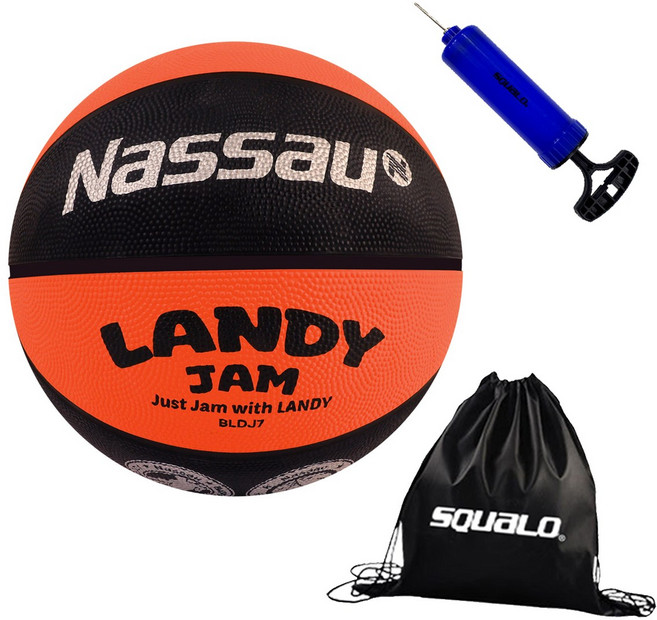 낫소 랜디잼 7호 BLDJ-7 농구공 스쿠알로 가방 펌프 포함 교재용 및 연습경기용, 1개