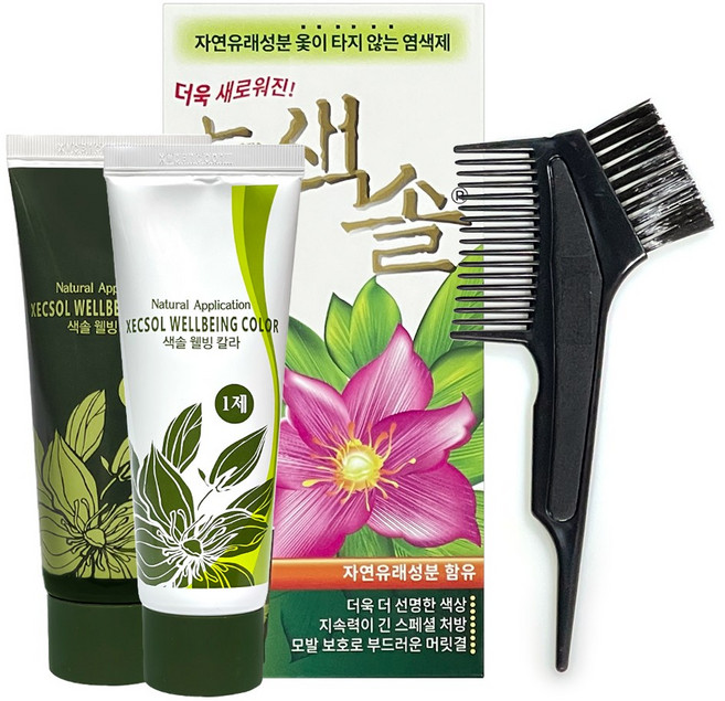 프라나 색솔 웰빙 허브 칼라 크림 염모제, 2.자연갈색, 1개