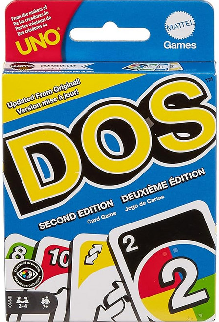 마텔 게이밍(Mattel Game) 은호(UNO) 도스 세컨드 에디션 카드 게임 파티 게임 24인용 7세부터 HNN01