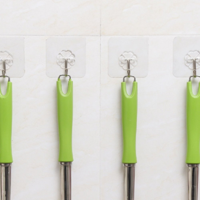 투명 접착식 후크 강력 무타공 벽걸이 주방 욕실 다용도, 1개
