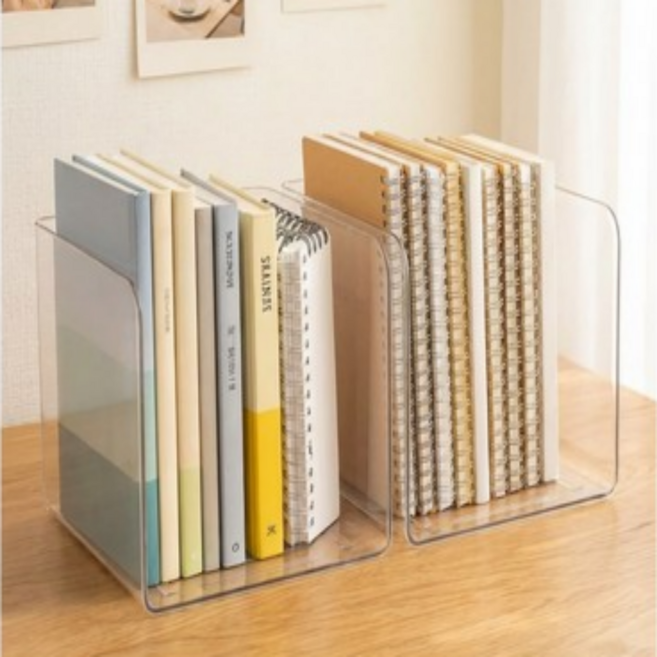 헤네시스 아크릴 책꽂이 수납 지지대 2개, 투명