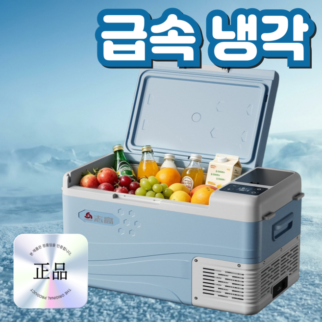 차량용 냉장고 12v24v겸용 캠핑용 전기아이스박스 전기차 휴대용 에코, 아이스블루, 18L