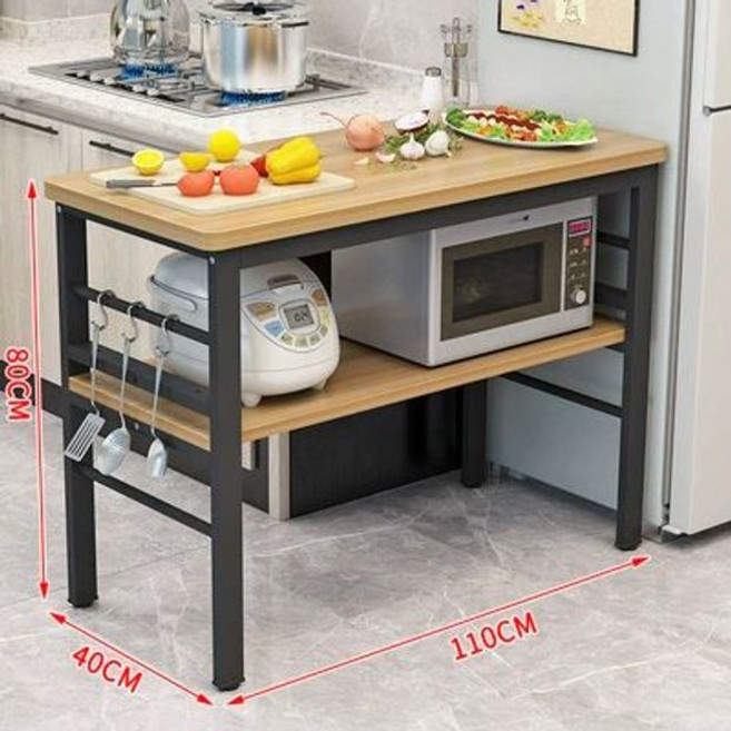 주방 보조 테이블 아일랜드식탁 수납장 홈카페 베이킹, 110x40x80 2층 강화형