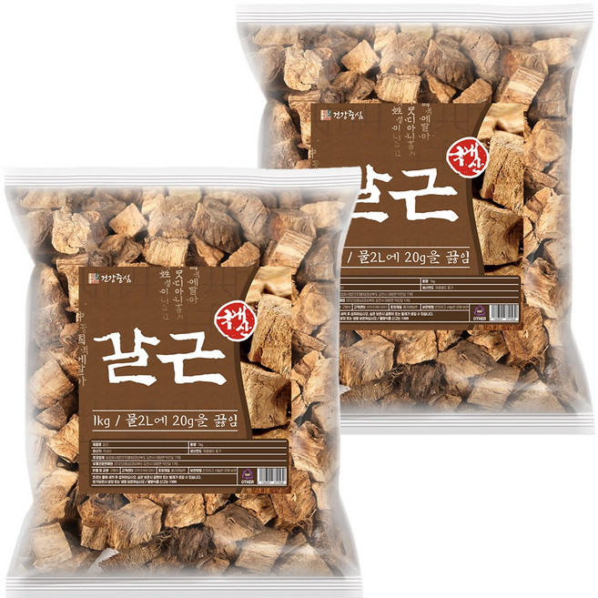 건강중심 국산 갈근 1kg 칡 뿌리 건칡, 2개