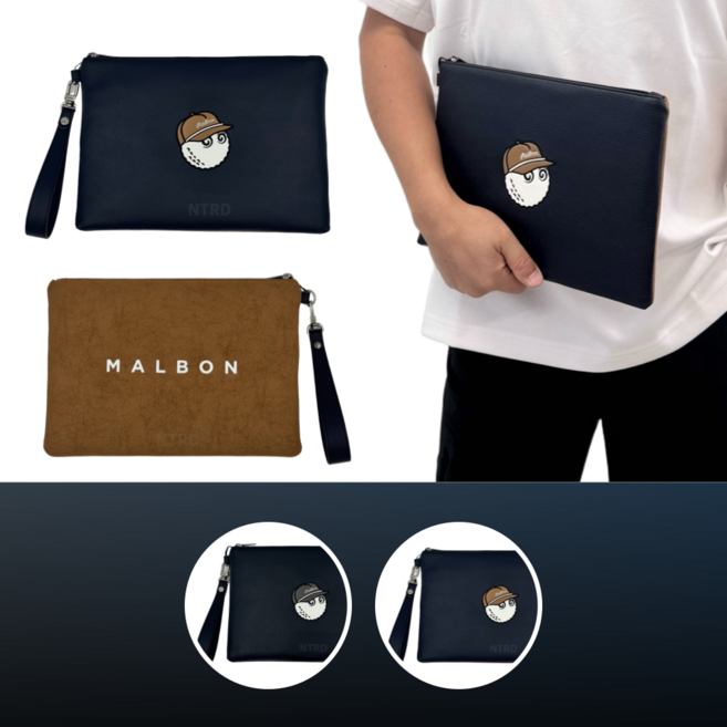 말본 골프 남성 가방 콤비네이션 클러치 백 컬러 배색, 1개, 02.네이비