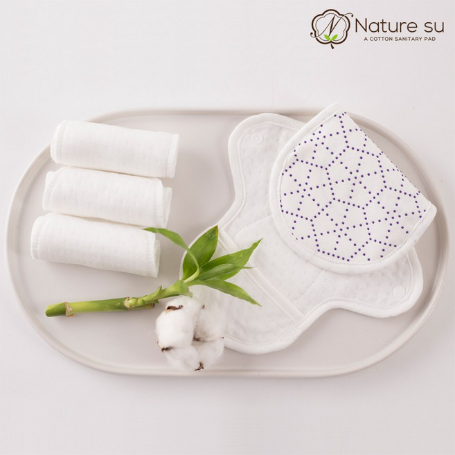 네이처수 대나무 면생리대 대형 + 착탈패드 5개 더, 1세트, 1개입