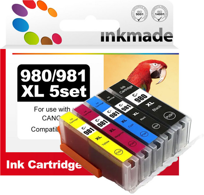 잉크메이드 캐논호환 PGI-980XL CLI-981XL 대용량 잉크 세트 TS9590 TS8290 TS709 TS709a TS8190 TS8298 TS8195 TS6290, 05색세트, 1개