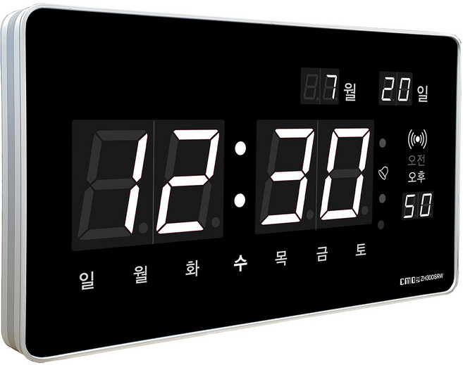 CMOS 씨모스 디지털 무소음 전자 GPS 고급형 LED 벽시계, ZH30DWS GPS고급형