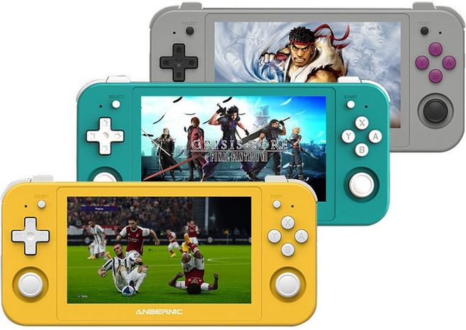 RG505 휴대용 게임기 안드로이드 PS2 WII 3DS 지원 고화질 레트로 콘솔, 128GB+128GB, 엘로