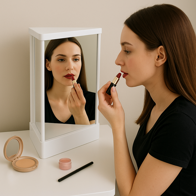 좌우반전 무반전 거울, 화이트