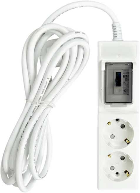 DAMDA 고용량 에어컨 히터 안전 멀티탭 16A 전기선, 2구 배선, 1개, 5m