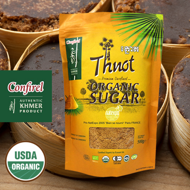 팜슈가 캄보디아 팔미라 유기농 지퍼백케이스 100% thnot organic palm sugar 500그램, 야자잎케이스, 1개, 500g