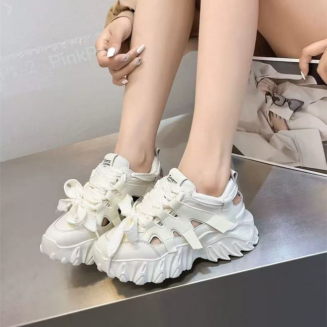 厚底老爹鞋女｜鏤空百搭透氣運動鞋