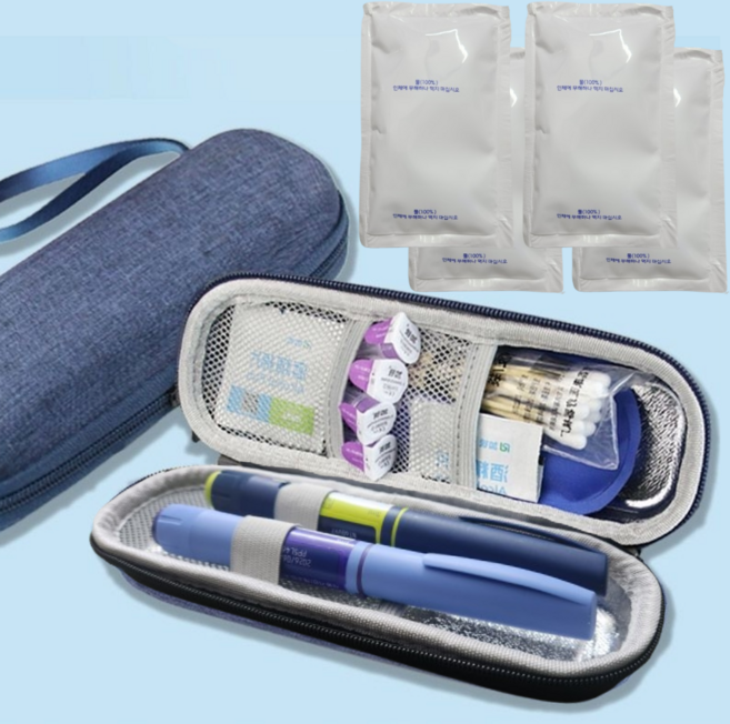 패크맨 휴대용 보냉 파우치 슬림 미니 케이스 네이비블루