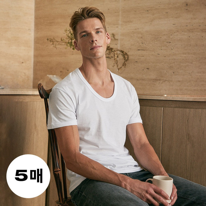 BYC 남자 반팔 런닝 5매 순면100% 남성 런닝 셔츠 메리야스