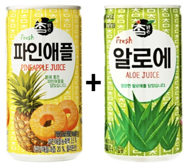 참맑은 파인애플 175ml(30캔) + 참맑은 알로에 175ml(30캔), 60개, 175ml