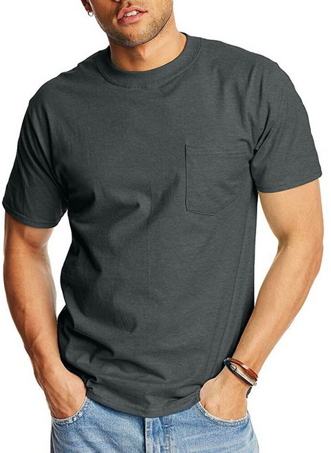 Hanes 남성용 2팩 반소매 포켓 비피 티Beefy-T 티셔츠 남성용 2팩 반소매 포켓 Beefy-t 화이트. 184956