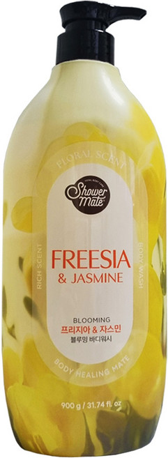 샤워메이트 옐로우플라워 퍼퓸 바디워시 프리지아 자스민향, 900g, 6개