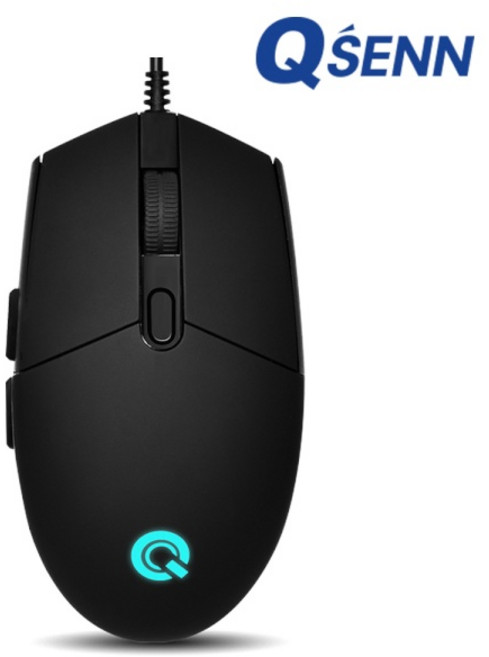 (QSENN) 유선 광마우스 GP-M500 LED (블랙/USB), 블랙