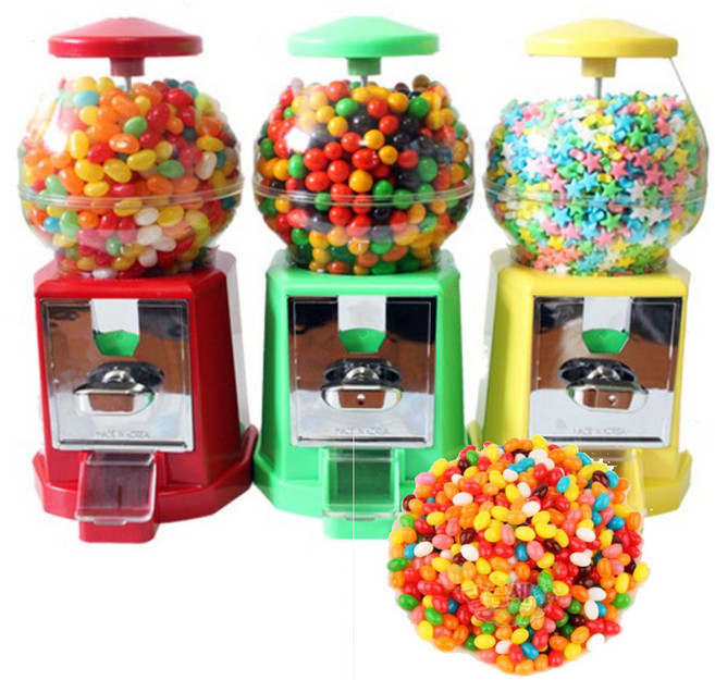 젤리빈 캔디 초코볼캔디머신 1kg 레드 사탕자판기+젤리빈500g, 1개