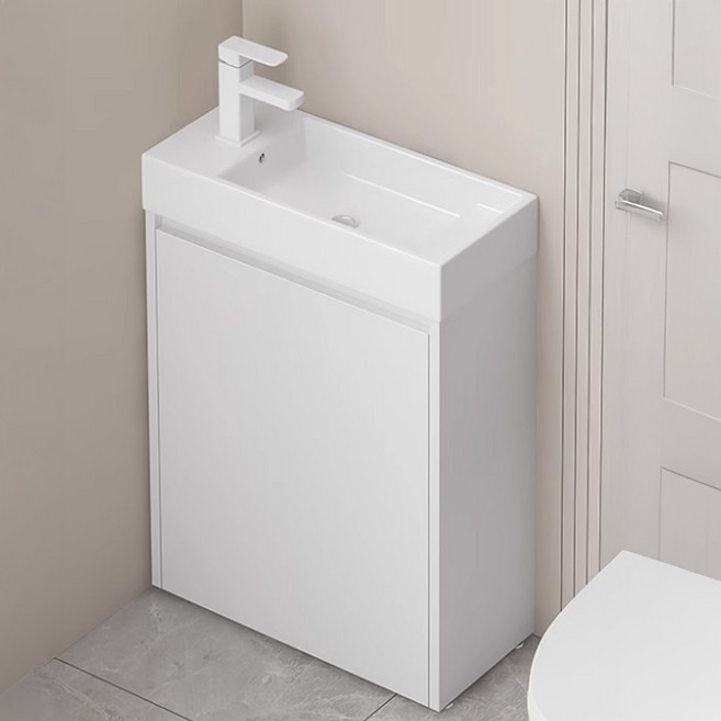 크링린 미니세면대 하부장 세트 화장실 욕실 소형 작은세면대, 화이티