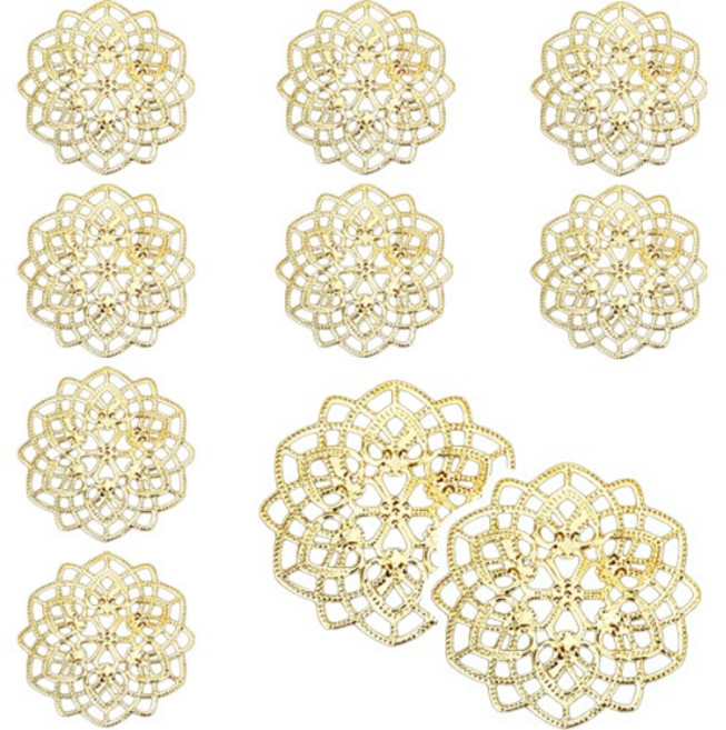 10개) K6 하트골드 전통 한복 금속장식 명절선물 용돈봉투 포장장식 가채장식 한복악세사리장식 예단장식 외국인선물