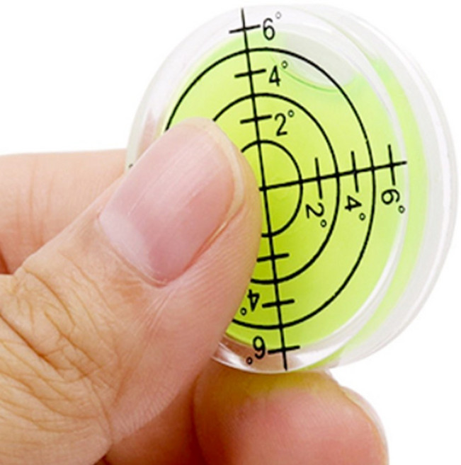원형 수평계 소형 액체 수평기 휴대용 각도 경사 측정, 1개