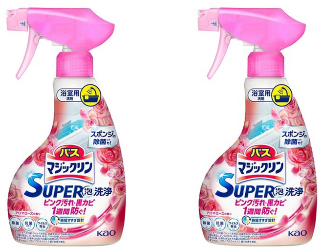 花王 魔術靈 浴室防霉泡沫清潔劑 玫瑰香, 350ml, 2個