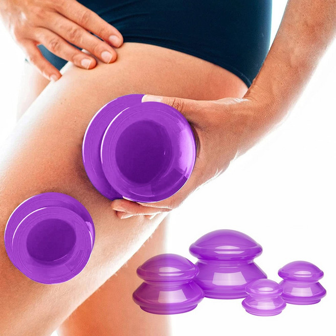 부황 부항기 부항컵 실리콘 가정용 실리콘 진공 흡입 컵 세트 마사지 바디 안티 셀룰 라이트 스킨 리프트 지방, 보라-1세트(SMLXL), 1개