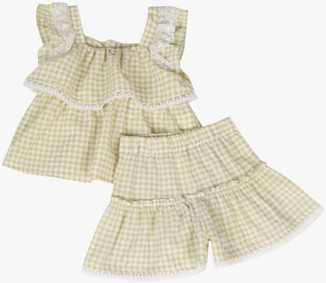 [치크]체크 블라우스 바지 세트 CKRT2542G_NC청주점