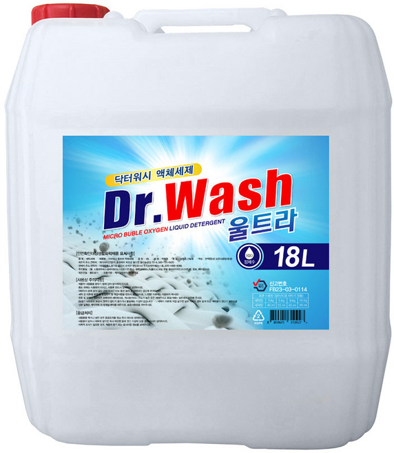 닥터워시 액체세제 울트라 18L 드럼겸용 세탁세제, 1개