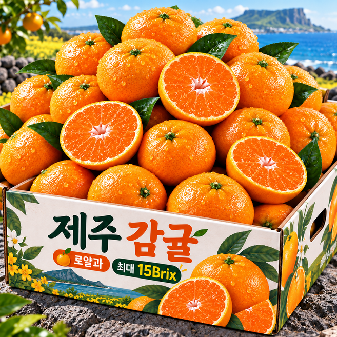 [재구매 1위] 제주 감귤 로얄과 고당도 15브릭스, 1박스, 5kg(강추)