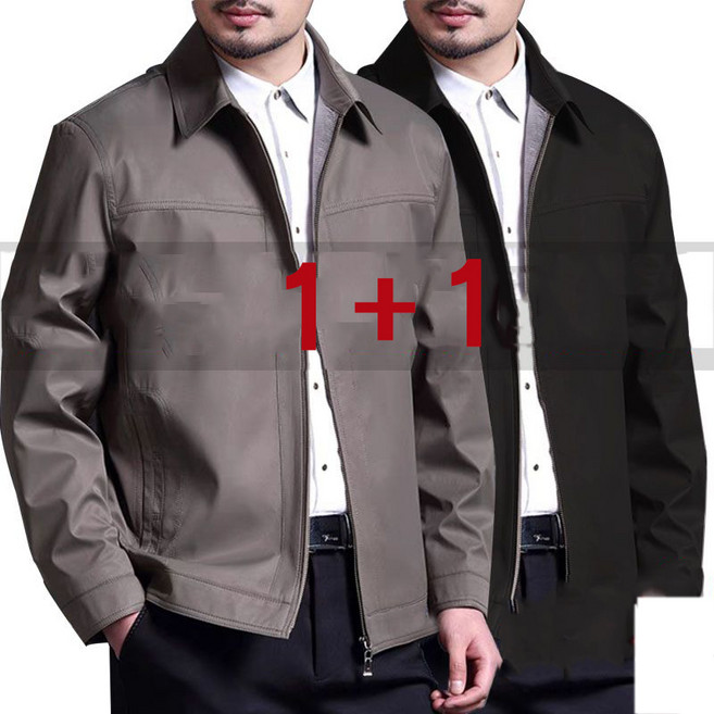 1+1 중년 남성 점퍼 봄가을 패션 캐주얼 자켓 남자 루즈핏 데일리 얇은 코트 상의 YHY