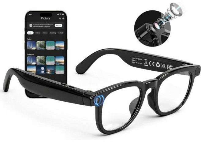AI Smart Glasses with 4K HD Camera Anti-Shake ChatGPT Integrated Voice Control for Hands-Free Vide, Ai-Glasses