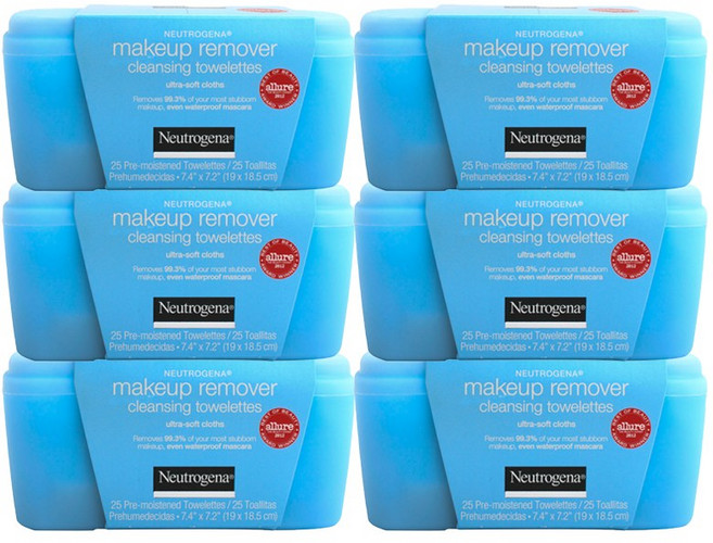 뉴트로지나 메이크업 리무버 클렌징 타월렛 울트라-소프트, 6개