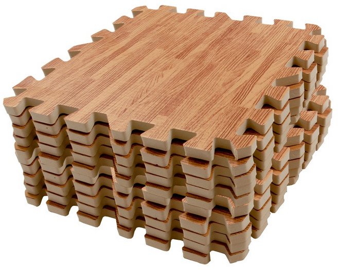 우드 퍼즐매트 바닥쿠션 층간소음 애견 매트 S 10p, 티크, 1세트