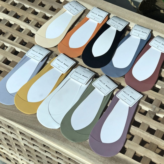 [더잡화점] 5P세트 무배/ 플랫 슈즈 페이크 삭스 봄 여름 나일론 덧신