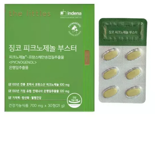 더리틀스 징코 피크노제놀 부스터 700mg x 30정 1개 - 쿠팡