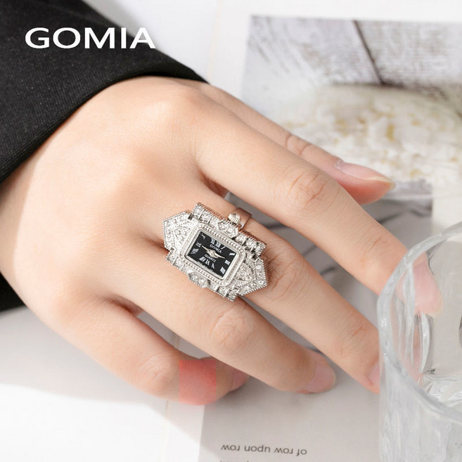 [추천하다] 시계반지GOMIA 공식 오리지널 pc21 코어 방수 반지 시계 복고 사각형 손가락 시계 창의 진표 통용