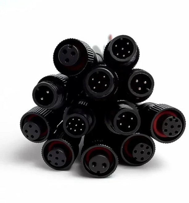 5/20Pcs M12 작은 금속 머리 검정 방수 IP68 3 4 5 6 LED 스트립에 대 한 8Pin 케이블 와이어 플러그 남성, 01 5pcs, 04 3P, 02 Female, 1개