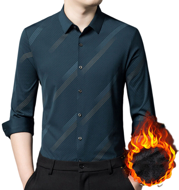 남자 기모 도톰 프린트 셔츠 비즈니스 캐주얼 고급스러운 셔츠 a8998