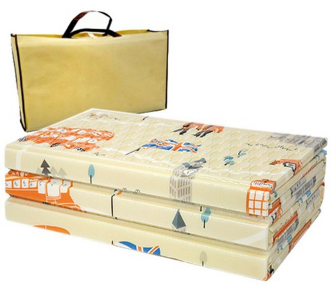 AMADA 3단 엠보 캠핑매트 + 가방 랜덤발송, 런던 베이지