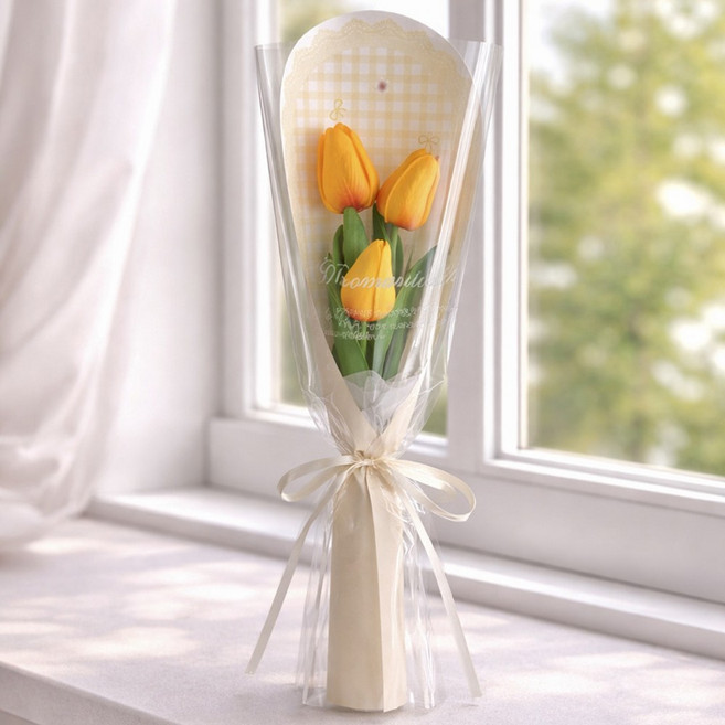 스마일꽃1송이킨더조이 졸업선물 생일선물 졸업식꽃다발 어린이날 어린이날 킨더조이꽃다발, 1개, 옐로우, 30cm