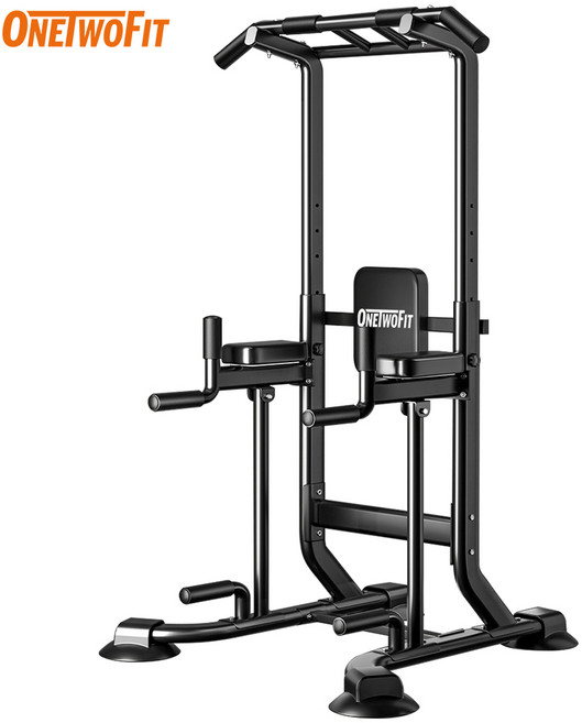 OneTwoFit 원투핏 다용도 턱걸이 높이 6단계 조절가능 가정용 철봉 운동기구, 블랙