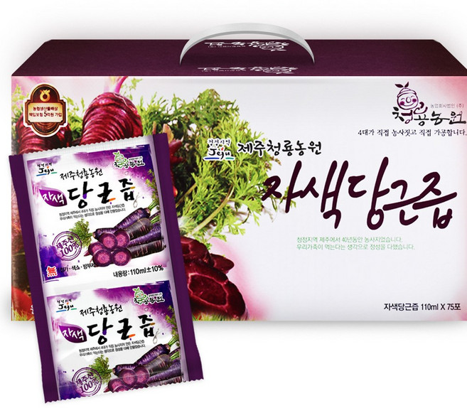 청룡농원 제주 자색당근즙 110ml x 75개입, 75개