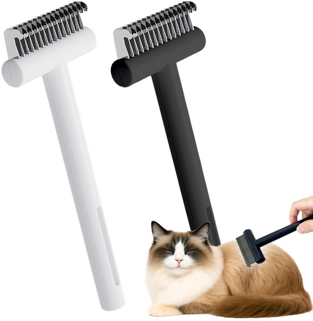 견행묘행 반려동물 엉킨털 제거 빗 죽은털제거 브러쉬, 1개, 블랙