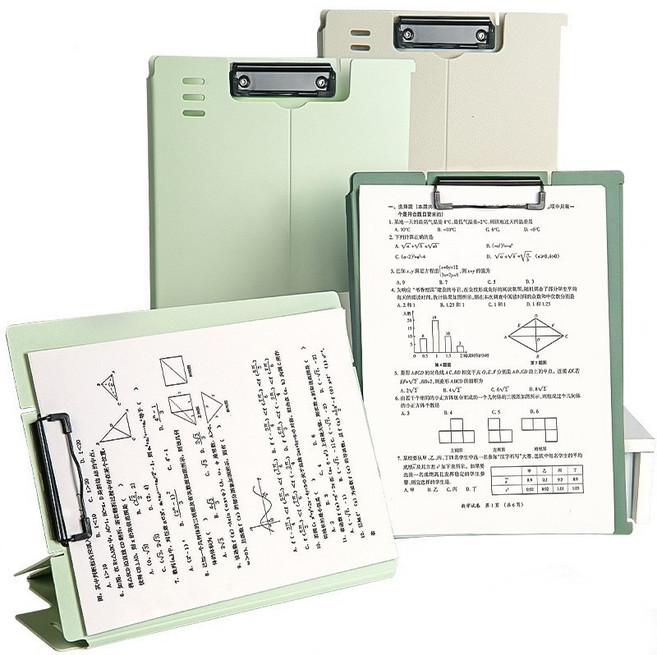 Equator 자립스탠딩 투웨이 A4 클립보드 접이식 거치대 파일 보드 접착 노트 필기 학생용 녹색, 3개