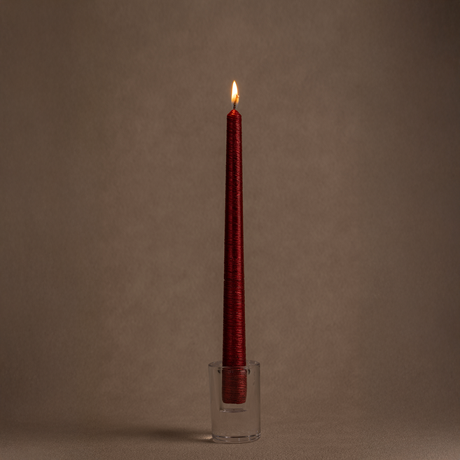 엘캔들 메탈릭 테이퍼 캔들 메탈릭레드 25cm, 2개, 56g, 무향