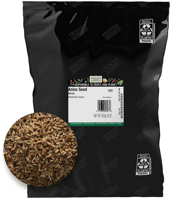 Frontier Co-op 홀 아니스 씨앗 코셔 벌크 스파이스 | 473.2ml(16온스) (1팩) 252077, Frontier Co-op 홀 아니스 씨앗, 코셔, 벌